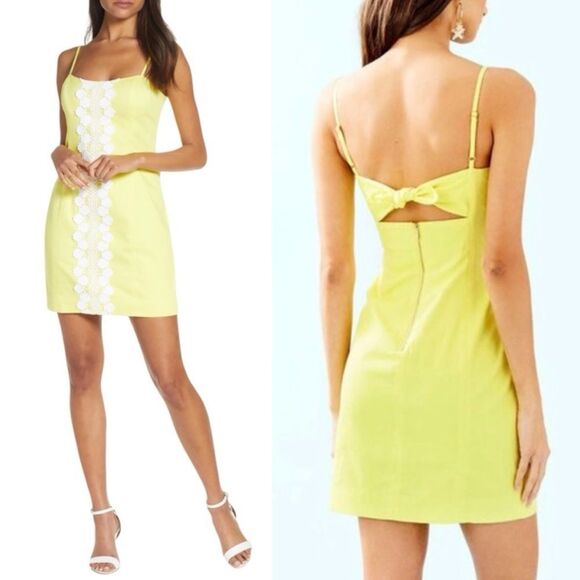 Lilly Pulitzer Dresses & Skirts - Lilly Pulitzer Shelli Stretch Dress – Watch Hill Yellow, Lace Detail, Size 6